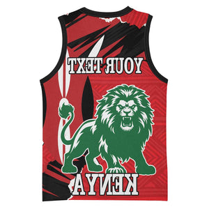 Personalized Jamhuri Day 1963 Basketball Jersey Angry Lion With African Shield - African Pride