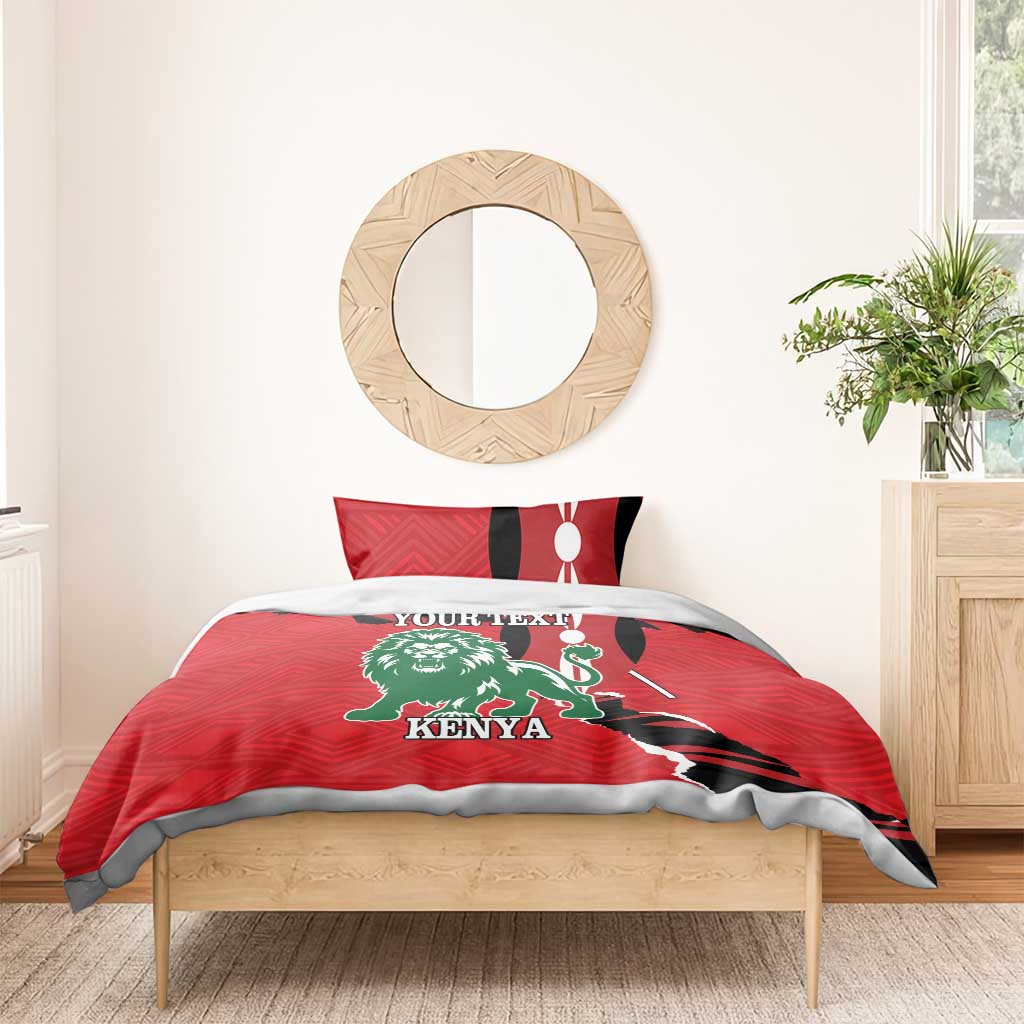 Personalized Jamhuri Day 1963 Bedding Set Angry Lion With African Shield