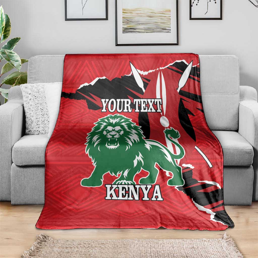 Personalized Jamhuri Day 1963 Blanket Angry Lion With African Shield