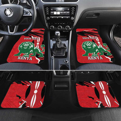 Personalized Jamhuri Day 1963 Car Mats Angry Lion With African Shield
