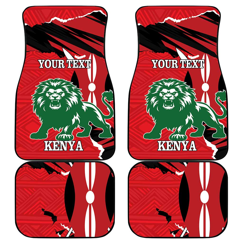 Personalized Jamhuri Day 1963 Car Mats Angry Lion With African Shield