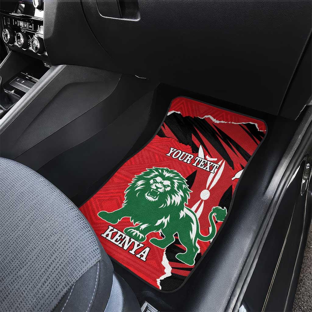 Personalized Jamhuri Day 1963 Car Mats Angry Lion With African Shield