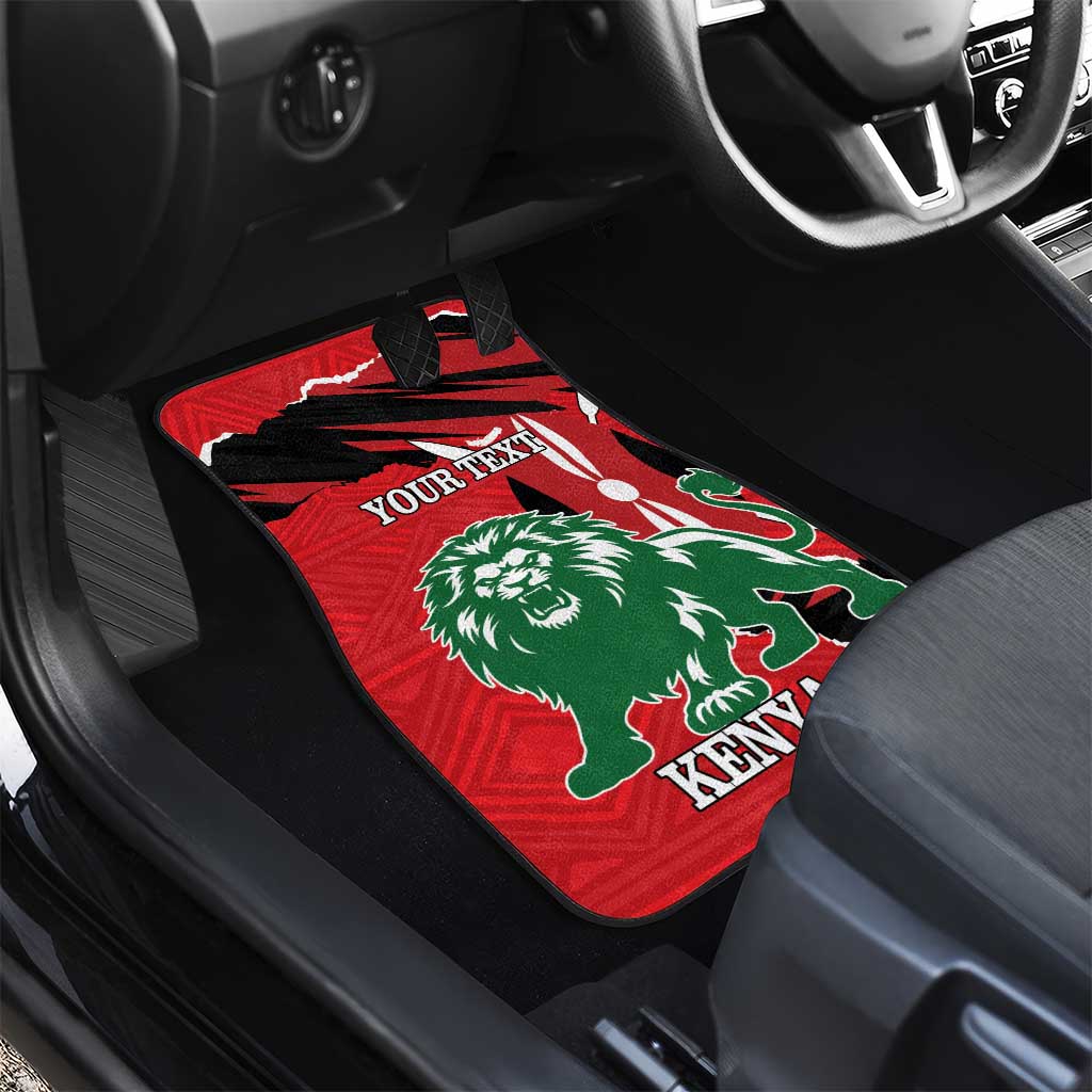 Personalized Jamhuri Day 1963 Car Mats Angry Lion With African Shield