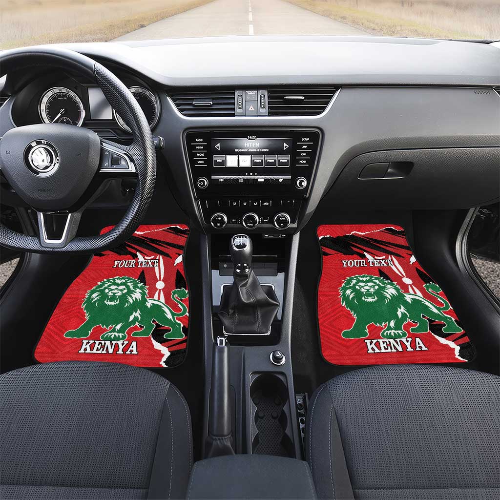 Personalized Jamhuri Day 1963 Car Mats Angry Lion With African Shield