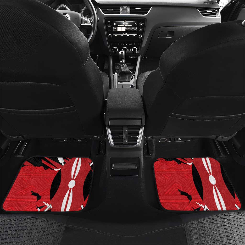 Personalized Jamhuri Day 1963 Car Mats Angry Lion With African Shield