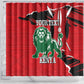Personalized Jamhuri Day 1963 Shower Curtain Angry Lion With African Shield