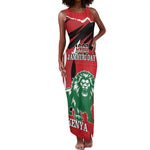 Personalized Jamhuri Day 1963 Tank Maxi Dress Angry Lion With African Shield