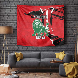 Personalized Jamhuri Day 1963 Tapestry Angry Lion With African Shield