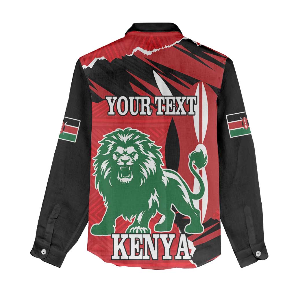 Personalized Jamhuri Day 1963 Women Casual Shirt Angry Lion With African Shield LT18