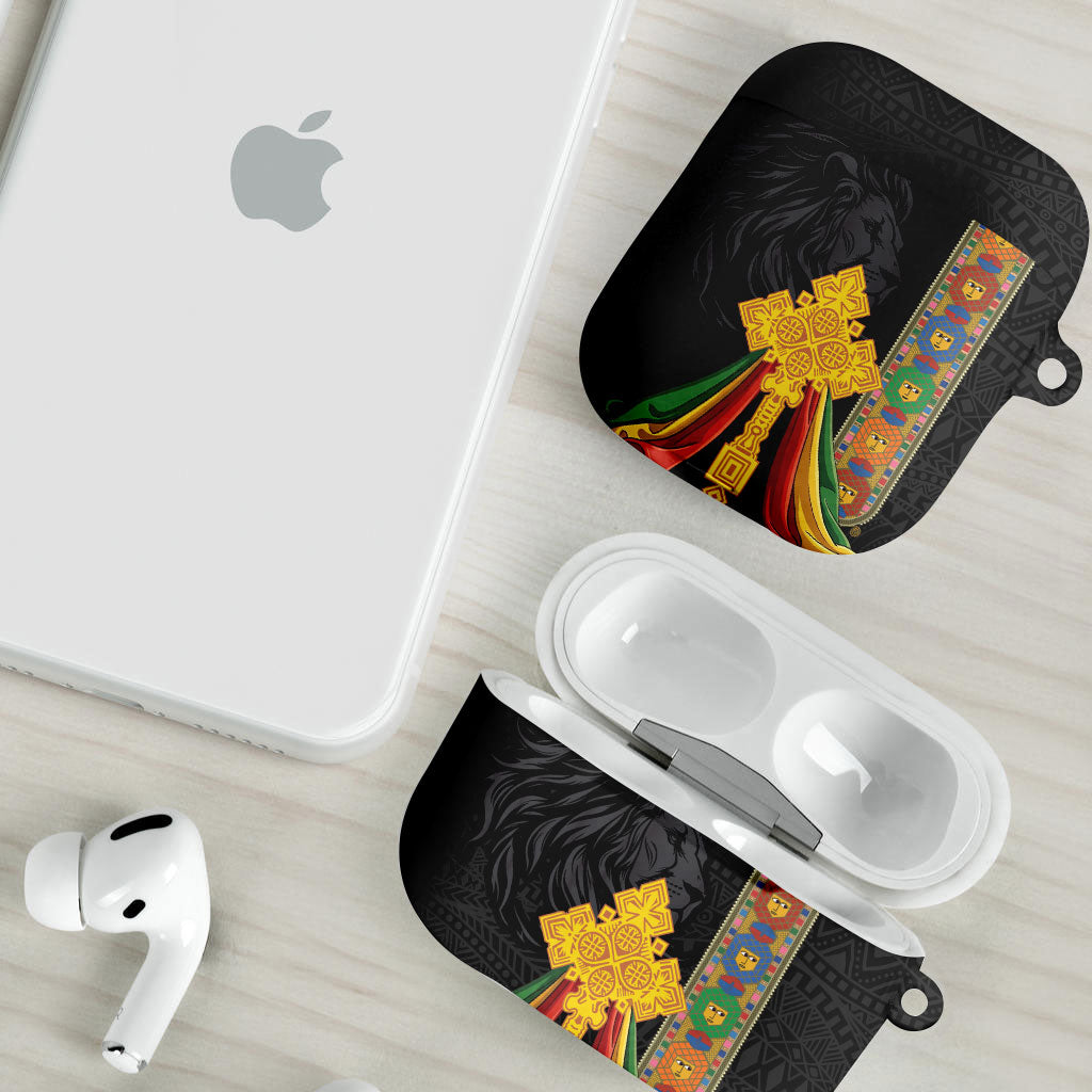 Ethiopia Lion Cross AirPods Case Habesha Heritage Style