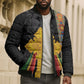 Ethiopia Lion Cross Bomber Puffer Jacket Habesha Heritage Style