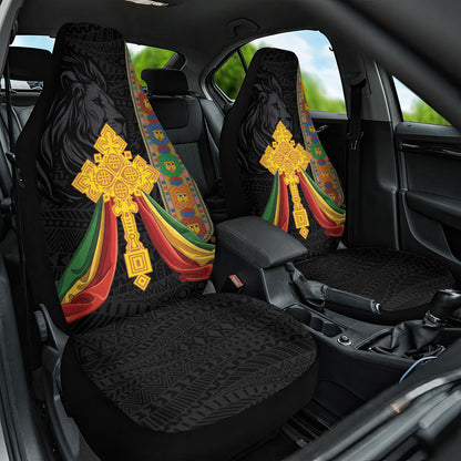 Ethiopia Lion Cross Car Seat Cover Habesha Heritage Style