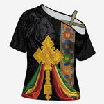 Ethiopia Lion Cross Cross Shoulder Shirt Habesha Heritage Style