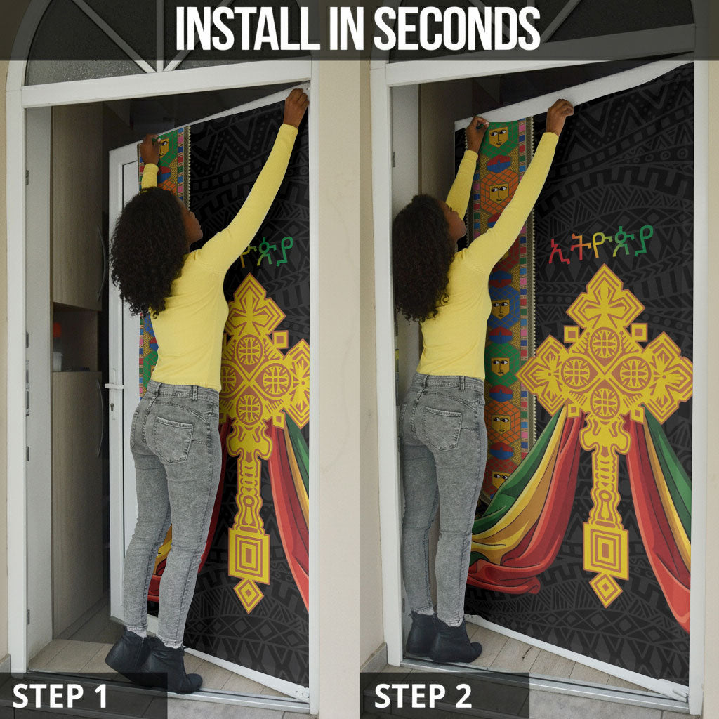 Ethiopia Lion Cross Door Cover Habesha Heritage Style