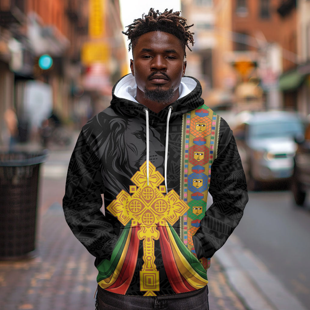Ethiopia Lion Cross Hoodie Habesha Heritage Style