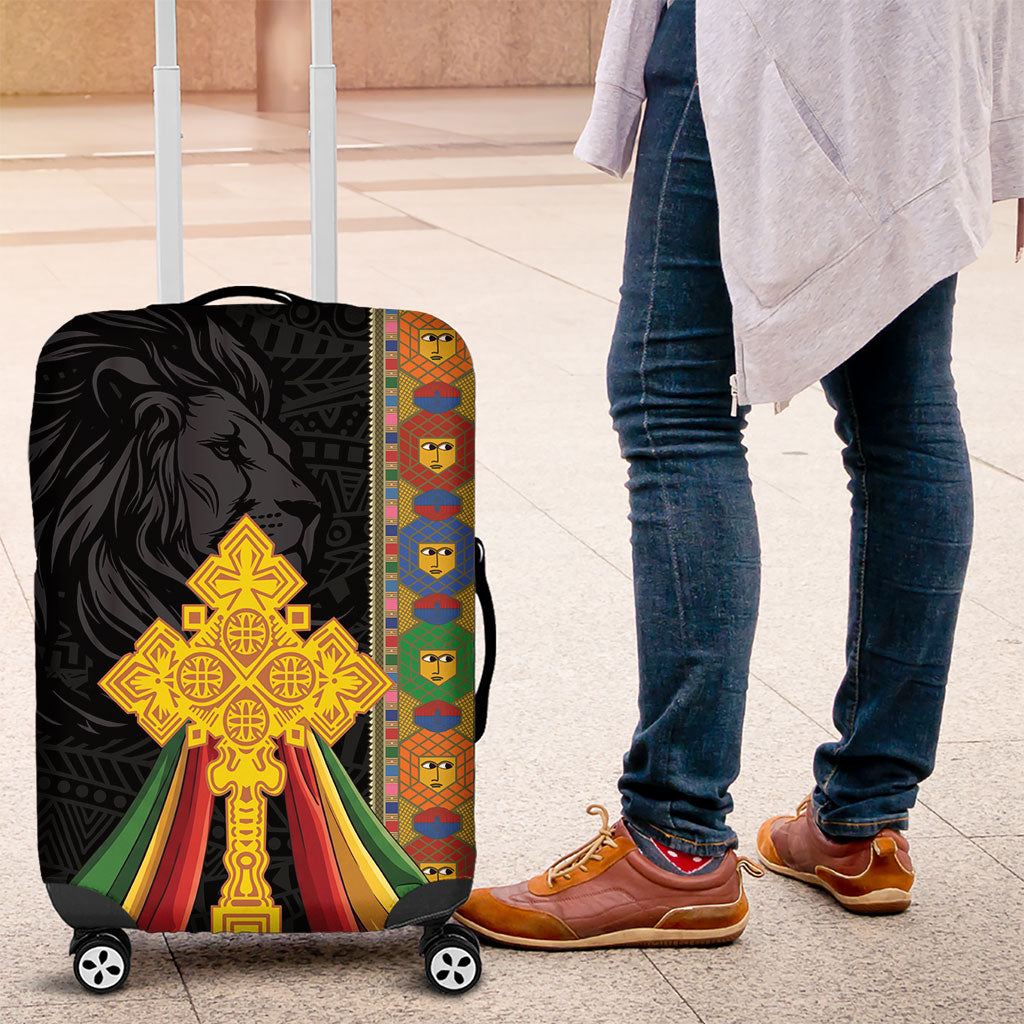 Ethiopia Lion Cross Luggage Cover Habesha Heritage Style
