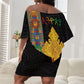 Ethiopia Lion Cross Off Shoulder Short Dress Habesha Heritage Style