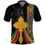 Ethiopia Lion Cross Polo Shirt Habesha Heritage Style