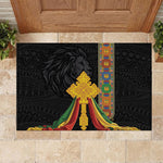 Ethiopia Lion Cross Rubber Doormat Habesha Heritage Style