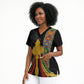 Ethiopia Lion Cross Scrub Top Habesha Heritage Style