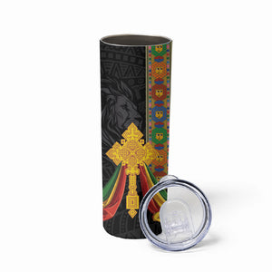 Ethiopia Lion Cross Skinny Tumbler Habesha Heritage Style