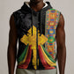 Ethiopia Lion Cross Sleeveless Zip Hoodie Habesha Heritage Style