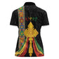 Ethiopia Lion Cross Women Polo Shirt Habesha Heritage Style