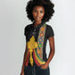 Ethiopia Lion Cross Women Polo Shirt Habesha Heritage Style