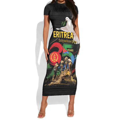 Personalized Eritrea Independence 35 Years Short Sleeve Bodycon Dress Freedom Fighters Heritage
