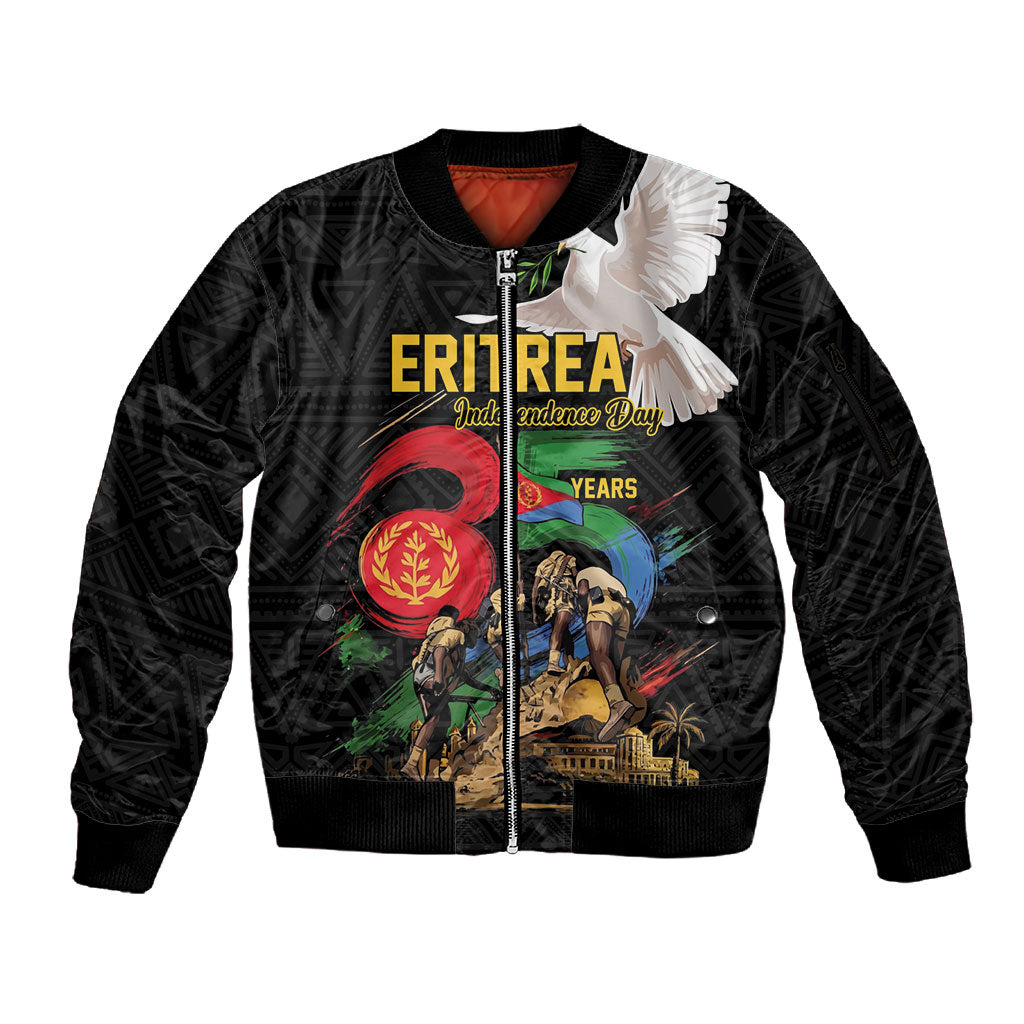 Personalized Eritrea Independence 35 Years Sleeve Zip Bomber Jacket Freedom Fighters Heritage