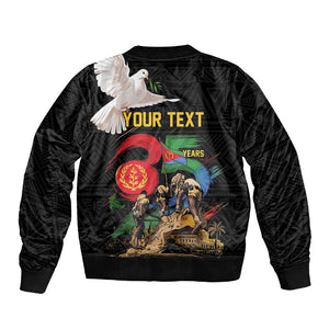 Personalized Eritrea Independence 35 Years Sleeve Zip Bomber Jacket Freedom Fighters Heritage