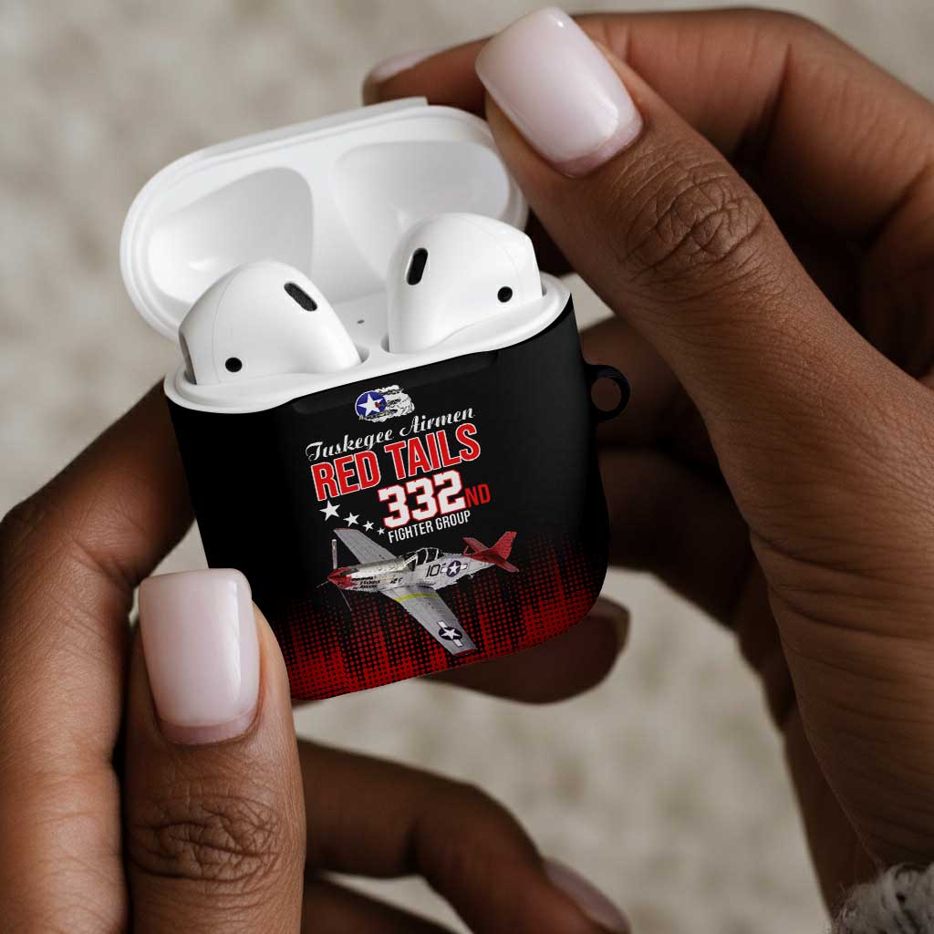 Tuskegee Red Tails Airmen WWII Tribute AirPods Case 332nd Fighter Group - Black