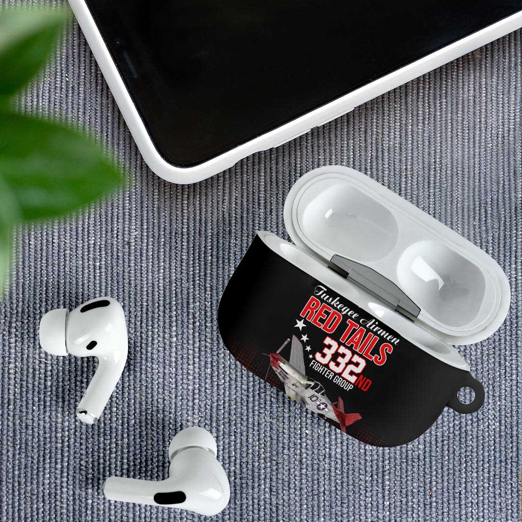 Tuskegee Red Tails Airmen WWII Tribute AirPods Case 332nd Fighter Group - Black