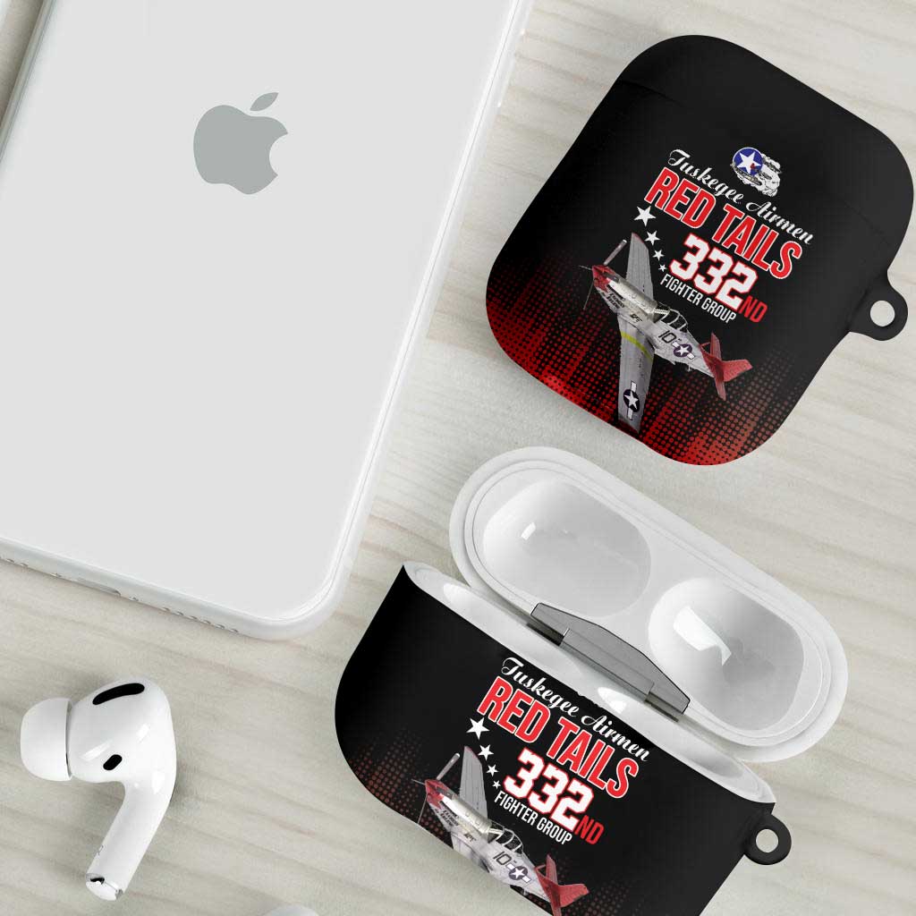 Tuskegee Red Tails Airmen WWII Tribute AirPods Case 332nd Fighter Group - Black