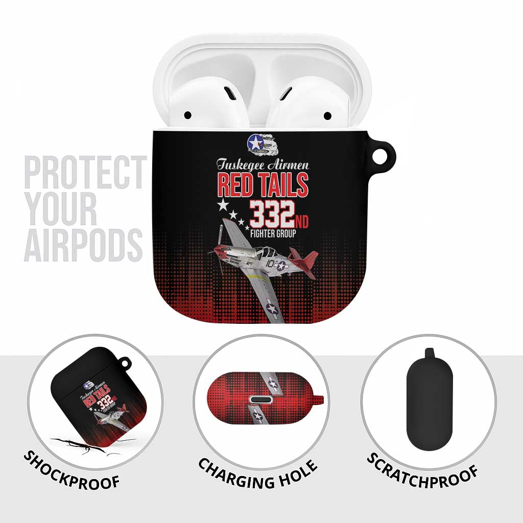 Tuskegee Red Tails Airmen WWII Tribute AirPods Case 332nd Fighter Group - Black