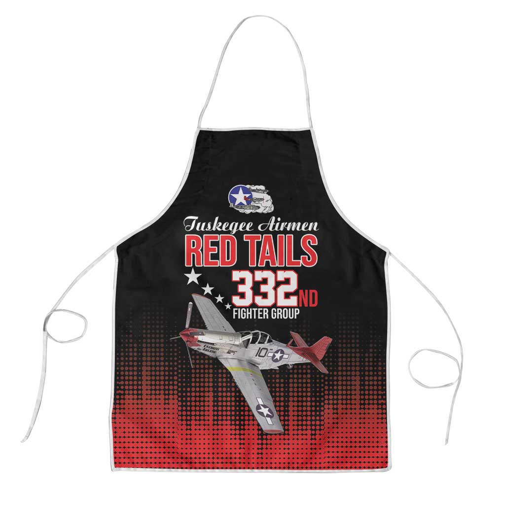 Tuskegee Red Tails Airmen WWII Tribute Apron 332nd Fighter Group - Black