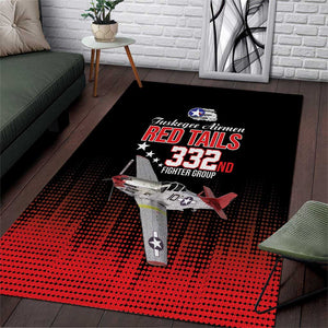 Tuskegee Red Tails Airmen WWII Tribute Area Rug 332nd Fighter Group - Black - African Pride