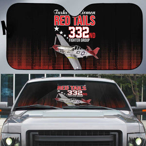Tuskegee Red Tails Airmen WWII Tribute Auto Sun Shade 332nd Fighter Group - Black