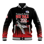 Tuskegee Red Tails Airmen WWII Tribute Baseball Jacket 332nd Fighter Group - Black