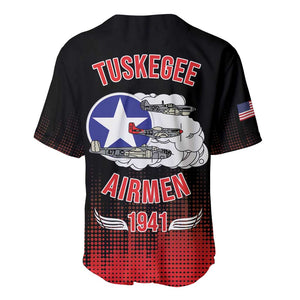 Tuskegee Red Tails Airmen WWII Tribute Baseball Jersey 332nd Fighter Group - Black