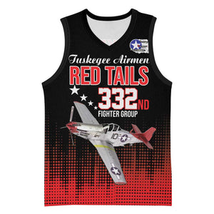 Tuskegee Red Tails Airmen WWII Tribute Basketball Jersey 332nd Fighter Group - Black - African Pride