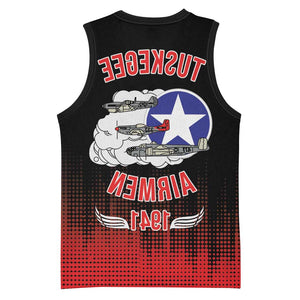 Tuskegee Red Tails Airmen WWII Tribute Basketball Jersey 332nd Fighter Group - Black - African Pride