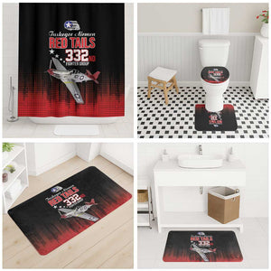 Tuskegee Red Tails Airmen WWII Tribute Bathroom Set 332nd Fighter Group - Black