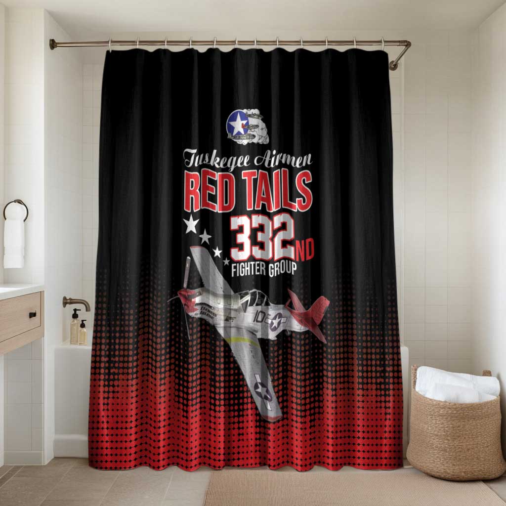 Tuskegee Red Tails Airmen WWII Tribute Bathroom Set 332nd Fighter Group - Black
