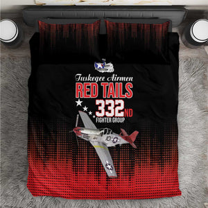 Tuskegee Red Tails Airmen WWII Tribute Bedding Set 332nd Fighter Group - Black - African Pride