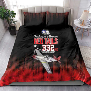 Tuskegee Red Tails Airmen WWII Tribute Bedding Set 332nd Fighter Group - Black - African Pride