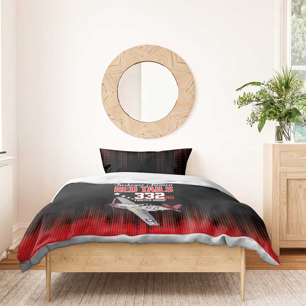 Tuskegee Red Tails Airmen WWII Tribute Bedding Set 332nd Fighter Group - Black - African Pride