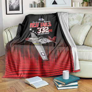 Tuskegee Red Tails Airmen WWII Tribute Blanket 332nd Fighter Group - Black - African Pride