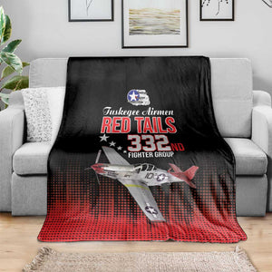 Tuskegee Red Tails Airmen WWII Tribute Blanket 332nd Fighter Group - Black - African Pride