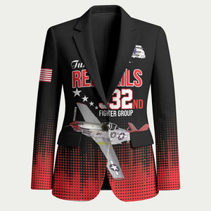 Tuskegee Red Tails Airmen WWII Tribute Blazer 332nd Fighter Group - Black